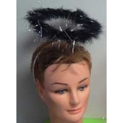 Black Feather Angel Halo on Headband (Pk 1)
