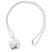 Mini Silver Disco Ball on Chain Pk1