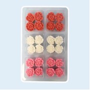 Button Rose Edible Icing Sugar Cake Decorations 24 Pack | Red White Pink