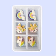 Pastel Unicorn & Rainbow Edible Icing Sugar Cake Decorations 6 Pack | Gluten Free