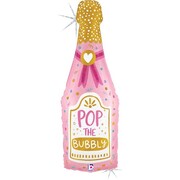 Pop The Bubbly Champagne Bottle Supershape Foil Balloon 94cm