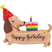 Happy Birthday Dachshund Supershape Foil Balloon