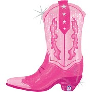 Pink Cowboy Boot Supershape Foil Balloon 63cm