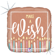 Rose Gold Make A Wish Birthday Candles Foil Balloon (18in, 46cm) Pk 1