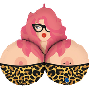 Mrs B Boobs Bucks Night Supershape Foil Balloon (35in-89cm)