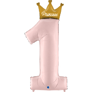 Pink 1st Birthday Princess Supershape Foil Balloon (46in-117cm)