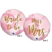 Pink & White Hens Party Foil Balloon Double Sided 35cm | Bride to Be