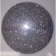 Round Silver Glitter Mirror Plate (15cm) Pk 1