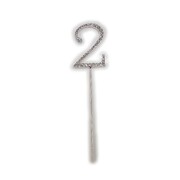 Number 2 Diamante Cake Topper Decoration (5cm) Pk 1