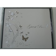 White & Silver Butterfly Guest Book Pk 1