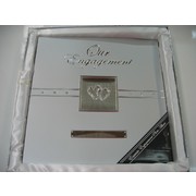 Silver Engagement Photo Album with Diamante Hearts Pk 1 