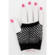 Black Short Fingerless Fishnet Gloves (1 Pair)