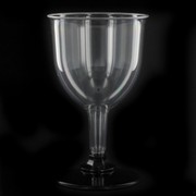 Plastic Wine Glasses - 125ml Black Base Pk 100