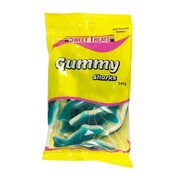 Blue & White Gummy Sharks Lollies 140g