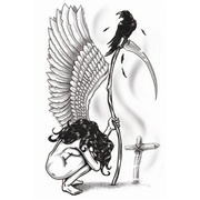 Gothic Angel of Death Temporary Tattoo Pk 1