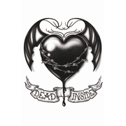 Gothic Dead Inside Temporary Tattoo Pk 1