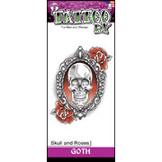 Gothic Skull & Roses Tattoo (1 Tattoo) Pk 1