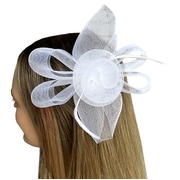 White Fascinator Brooke Hair Clip Melbourne Cup