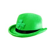 St. Patrick's Day Felt Bowler Hat with Shamrock Pk 1