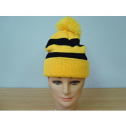 Yellow & Black Stripe Beanie Pk 1