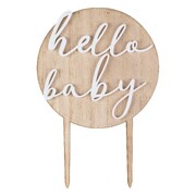 Ginger Ray Hello Baby Wood & Acrylic Cake Topper
