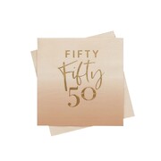 Gold Foil 50th Birthday 3 Ply Paper Lunch Napkins Pk 16