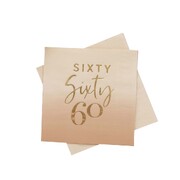 Gold Foil 60th Birthday 3 Ply Paper Lunch Napkins Pk 16