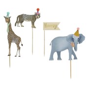 Hootyballoo Safari Animal Cake Topper Set of 4 | Jungle Party Cake Decorations
