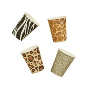 Hootyballoo Safari Animal Paper Party Cups 250ml Pack of 8 | Jungle Party Cups