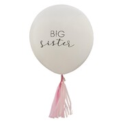 Ginger Ray Big Sister Baby Latex Balloon Pink Tassels 18in 45cm