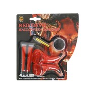 Halloween Red Devil Demon Make Up Kit & Horns