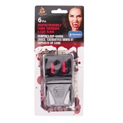 Werewolf Vampire Fang Toothcaps & Fake Blood Capsules 6 Pieces