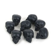 Mini Black Plastic Skull Halloween Decoration 5cm Pk 8