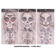Halloween Self Adhesive Face & Chest Gems Jewels Pk 1 Cat Vampire Skeleton