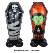 Halloween Skeleton or Vampire Coffin Standing Air-Fill Foil Balloon Pk 1