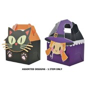 Cat or Witch Halloween Party Treat Boxes Pk 4