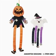 Hanging Ghost or Pumpkin Dangly Leg Halloween Decoration 90cm Pk 1