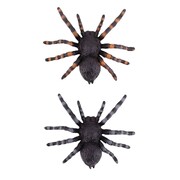 Plastic Black Spider 9cm Halloween Decoration Pk 2