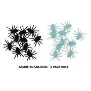 Black or Glow in Dark Spiders Halloween Decoration 5cm Pk 10