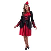 Adult Red & Black Vampiress Dress Halloween Costume Large