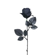 Halloween Black Rose Flower Decoration 44cm