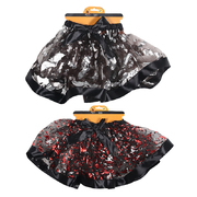Child Halloween TuTu Red Black Silver Asstd (Pk 2)