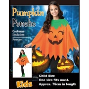Child Halloween Pumpkin Poncho Costume (One Size) Pk 1