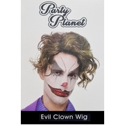 Evil Joker Clown Wig Halloween (Pk 1)