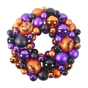 Halloween Pumpkin Bauble Wreath Decoration 35cm