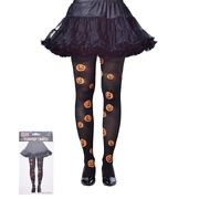 Black & Orange Halloween Pumpkin Tights (1 Pair)