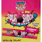 Strawberry Sour Shock Chew Bars (9g) Pk 80