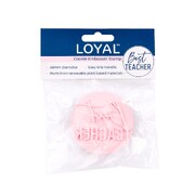 Cookie Embosser Stamp Best Teacher 60mm Fondant Biscuit Stamp Easy Grip Handle Plant Based Baking Tool LOYAL Bakeware