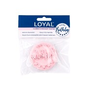 Cookie Embosser Stamp Happy Birthday 60mm Fondant Biscuit Stamp Easy Grip Handle Plant Based Baking Tool LOYAL Bakeware
