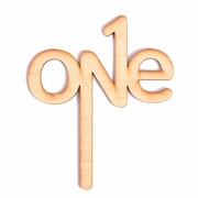 Natural Bamboo Wood-Look One Cake Topper Pk 1